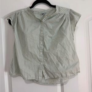 Old Navy Green Striped Blouse